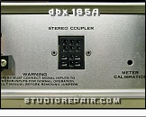 dbx 165A - Rear View * Stereo Coupler Jack and Meter Calibration