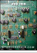 dbx 166 - Channel Circuitry * Texas Instruments TL072C dual JFET-input operational amplifier, two NE4558 dual general-purpose operational amplifier, a LM339 quad voltage comparator and two dbx ASICs (SIL packages IC9/IC10)